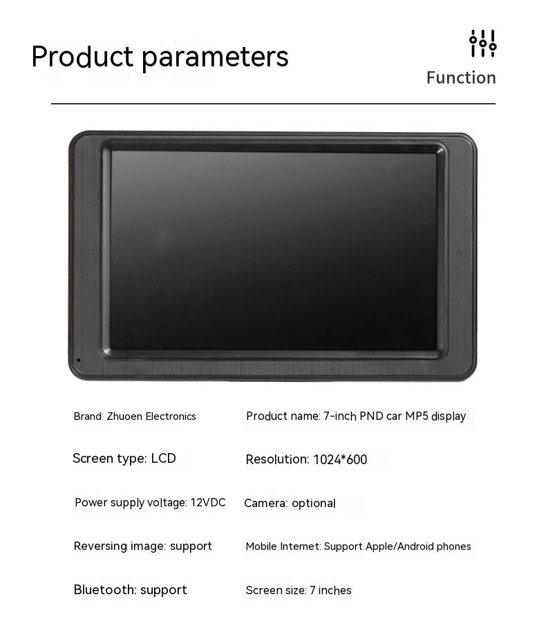 Portable Vehicle-mounted MP5 Player 7-inch